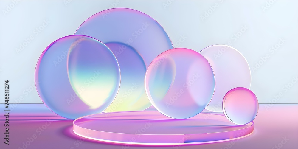 Iridescent Bubbles Floating in a Pastel Iridescent Bubbles Floating in a Pastel