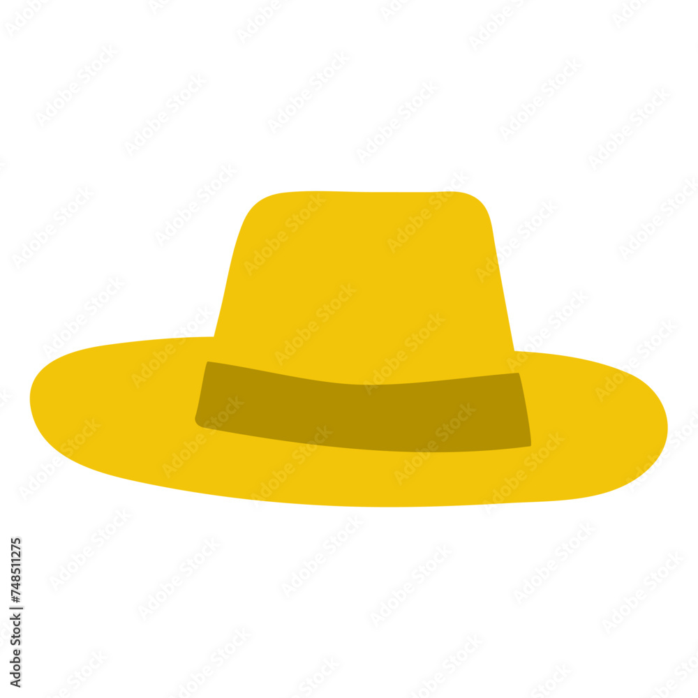 Summer hat. Flat design. Vector hand drawn illustration. Summer season Summer hat. Flat design. Vector hand drawn illustration. Summer season