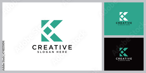 K Letter Logo concept. Creative Minimal emblem design template