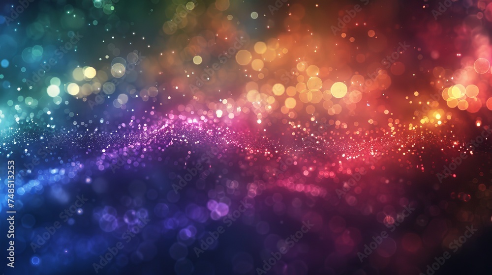 Illustrate the ethereal beauty of rainbow bokeh effects, where light transforms textures into a visual symphony
