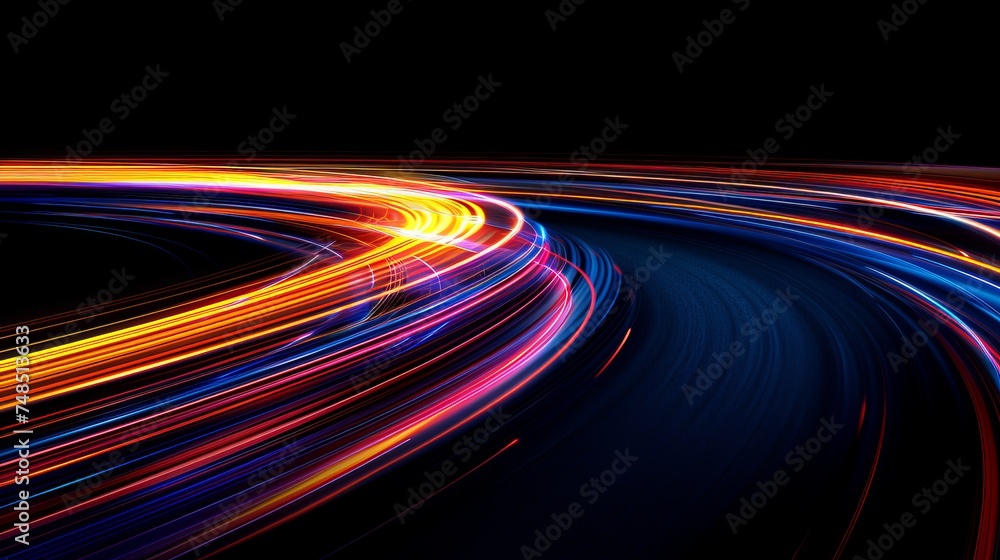 Illustrate the dynamic dance of light trails, capturing movement in a still frame