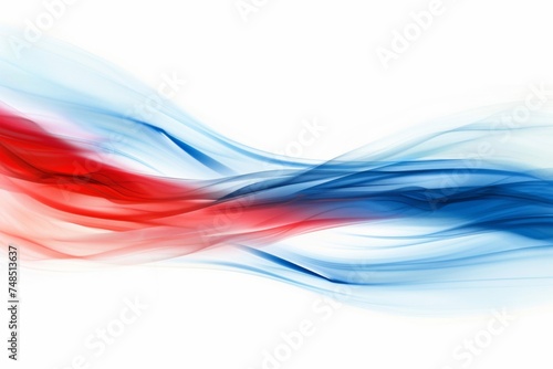 Abstract representation of motion and flow, colored in red, white, and blue, evoking the French flag's spirit. Perfect for conveying themes of speed, unity, and dynamic movement