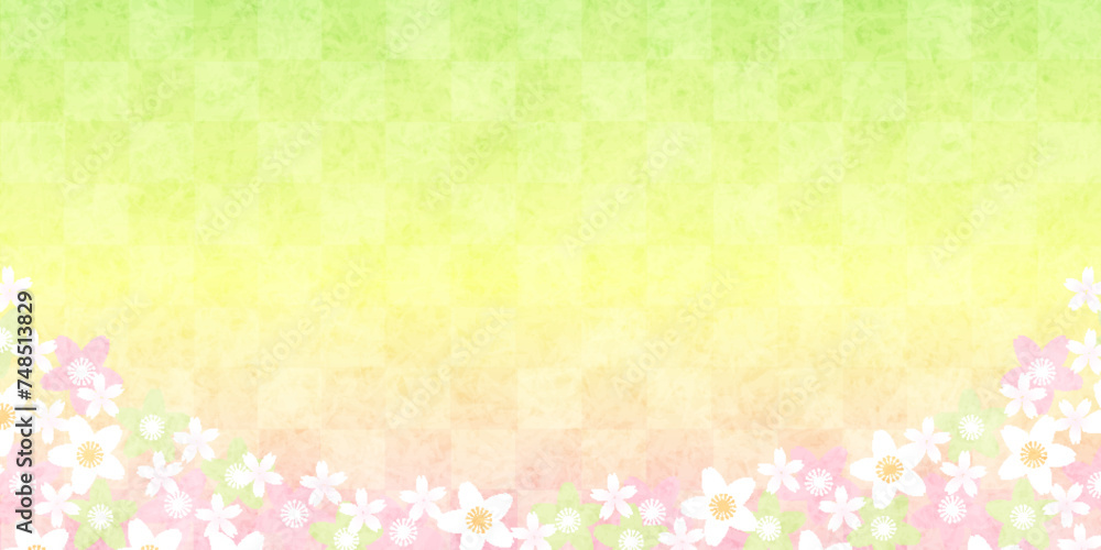 桜　和柄　水彩　背景