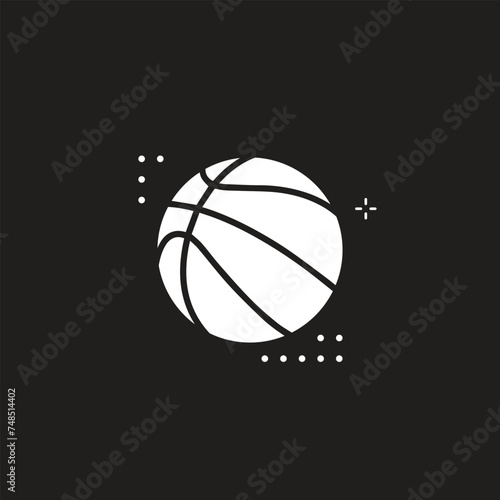 Vector Basketball Ball Icon Set Isolated on White Background.