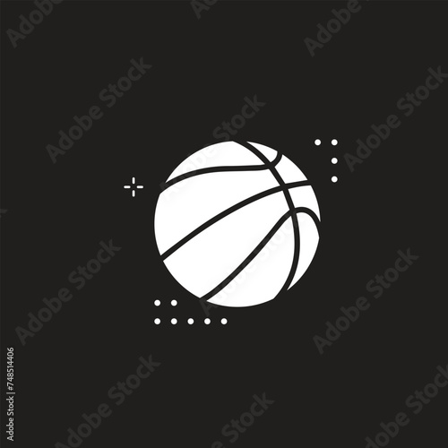 Vector Basketball Ball Icon Set Isolated on White Background.
