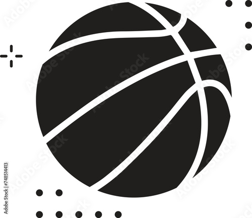 Vector Basketball Ball Icon Set Isolated on White Background.