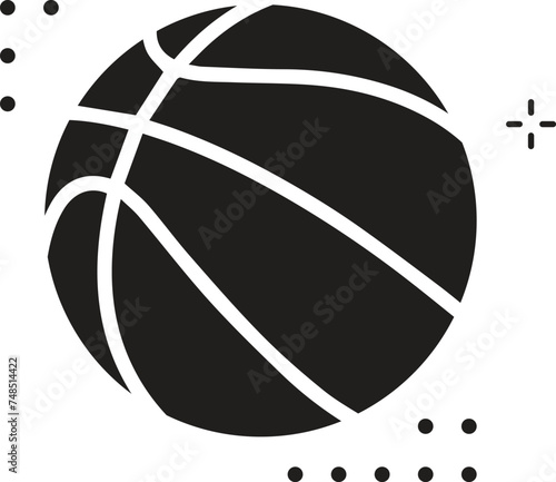 Vector Basketball Ball Icon Set Isolated on White Background.