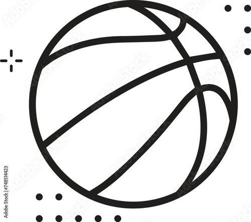 Vector Basketball Ball Icon Set Isolated on White Background.