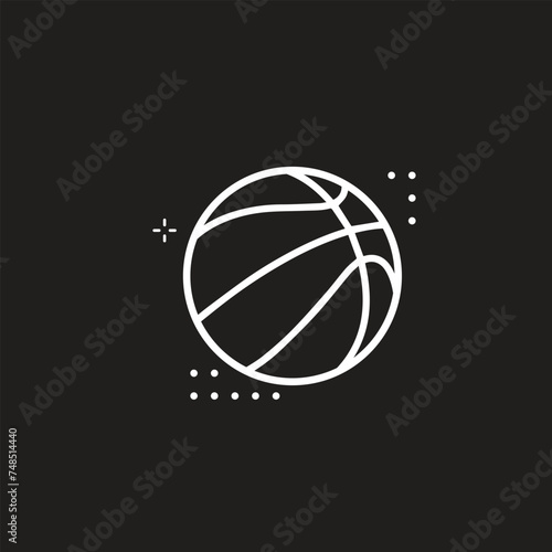 Vector Basketball Ball Icon Set Isolated on White Background.