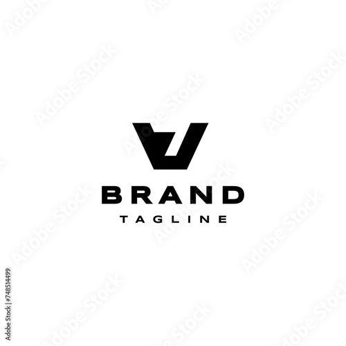 Bold Initial Letter V7 Logo Design. Number Seven in the Negative Space of the Letter V Logo Design.