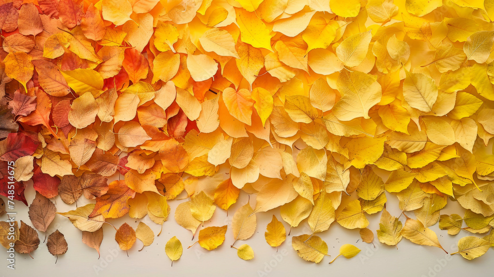 Yellow Leaves with Red and Orange Accents Yellow Leaves with Red and Orange Accents