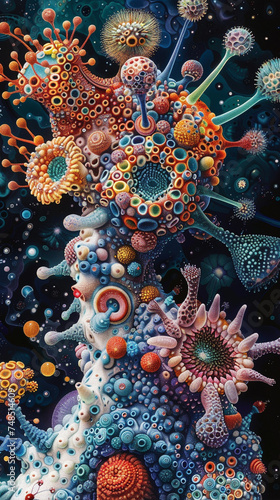 Creating intricate artworks inspired by the potential of biotechnology photo