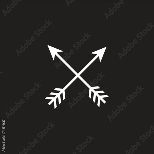 Vector arrow archer warrior weapon target indian feather hunt longbow symbol archery arrow medieval icon