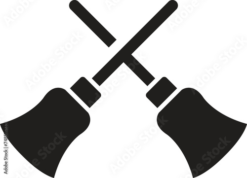 Floor mop icons. Mop And Bucket symbol. Cleaning service signs, vector illustration