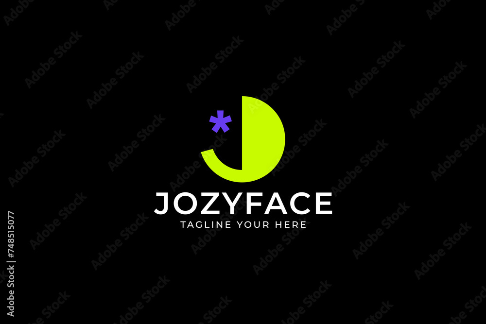 letter J with cozy face smile modern logo design for merchandise fashion clothing brand business letter J with cozy face smile modern logo design for merchandise fashion clothing brand business