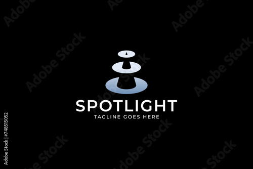 spotlight cone negative space logo design for industrial professional company business
