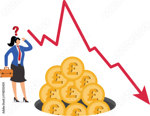 Economic Depression, Accidents and Disasters, Adult, Adversity, Anxiety, British Currency, Businesswoman,