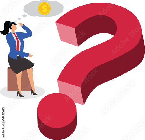 person, Sad Businesswoman sitting on the ground thinking about problems