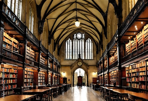 The old library and clock tower in Cambridge, England