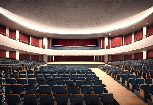Inside an Auditorium 3d rendering. AI generative