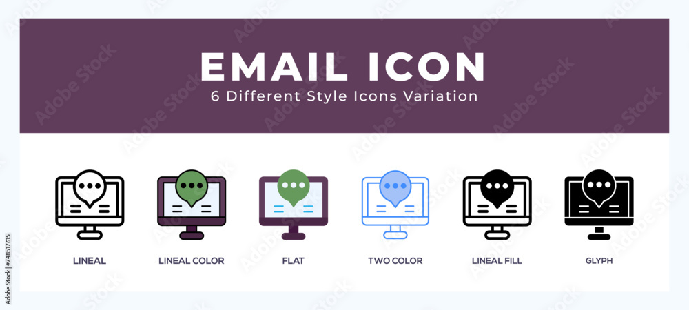 Email vector icons designed. icon symbol set.