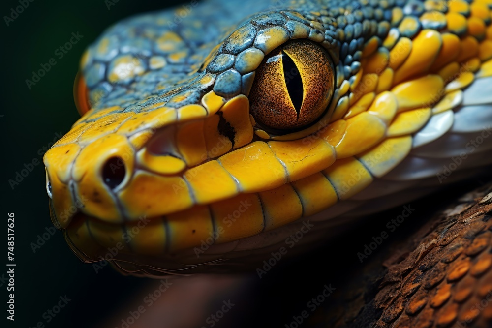 Fototapeta premium Slithery Phyton snake closeup. Predator reptile. Generate Ai