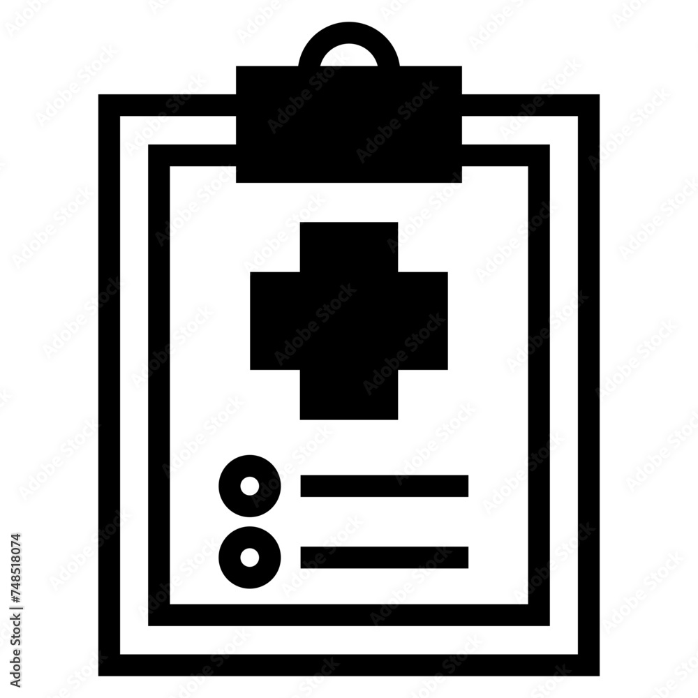 Obraz premium Prescription document icon. Medical recipe vector sign.