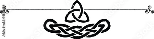 Grunge Celtic Header with Knot Pattern, Triskele, Triquetra
