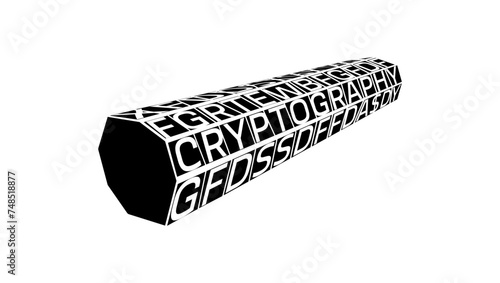 first Cryptographic Methods emblem, black isolated silhouette