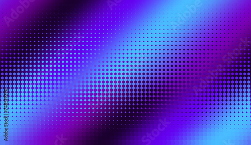 Blue gradient halftone dots background. Vector illustration. Abstract pop art style dots on abstract blur background