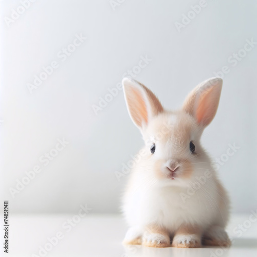A cute little bunny on white background