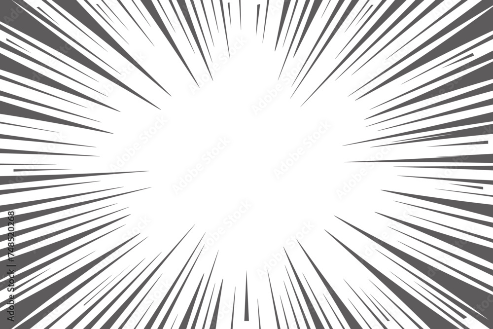 Obraz premium Sun rays background. White and grey radial abstract comic pattern. Vector explosion abstract lines backdrop