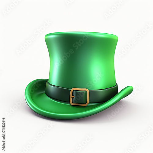 3d render icon of St patricks day leprechaun hat generated AI