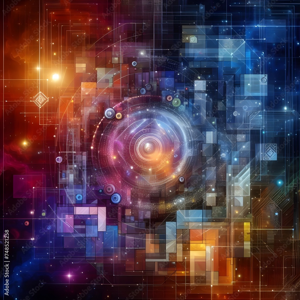 Obraz premium Quantum computing abstract