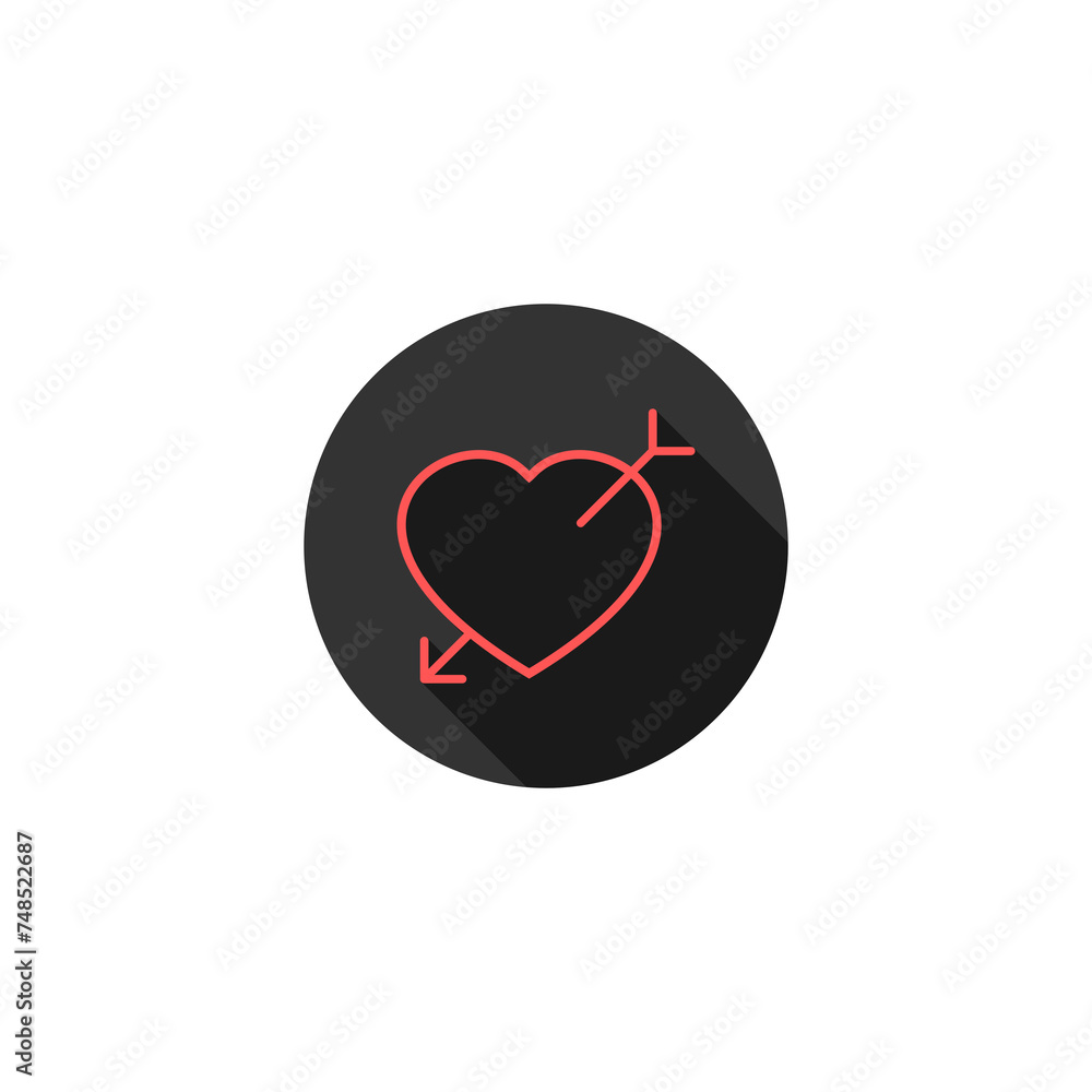 Heart and arrow icon isolated on transparent background Heart and arrow icon isolated on transparent background