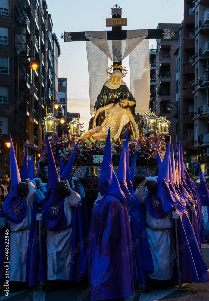 Lady and Jesus off the cross in spanish Easter parade Lady and Jesus off the cross in spanish Easter parade