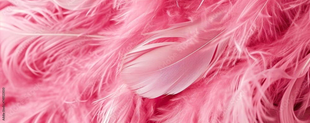 Soft pink colored feather texture background.