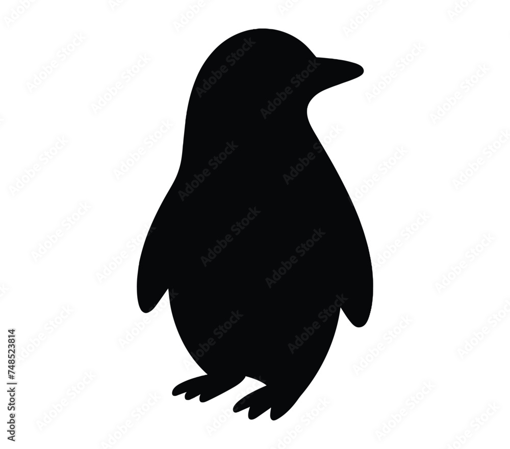 Obraz premium Vector, isolated silhouette of Adelie Penguin.