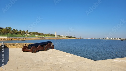 Diu, Dadra and Nagar Haveli and Daman and Diu India - Feb 23 2024: Diu fort - Built in the 16th century by the Portuguese, this sandstone fort features a lighthouse and 3 churches. photo