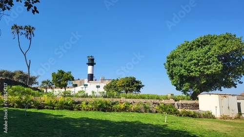 Diu, Dadra and Nagar Haveli and Daman and Diu India - Feb 23 2024: Diu fort - Built in the 16th century by the Portuguese, this sandstone fort features a lighthouse and 3 churches.