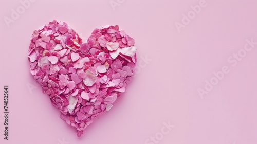 Wallpaper Mural Valentine's day, wedding, love concept. made of pastel confetti isolated on pink background. Torontodigital.ca