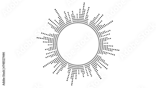 Circle sound wave. Audio music equalizer. Round circular icons set. Spectrum radial pattern and frequency frame. radio podcasts, music player, video editor, voice assistant, recorder. Vector design