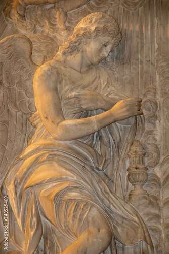 Obraz na płótnie Bas relief with an angel in the cathedral of Termini Imerese w salonie