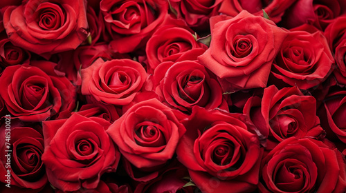 A backdrop adorned with crimson roses  bed or roses