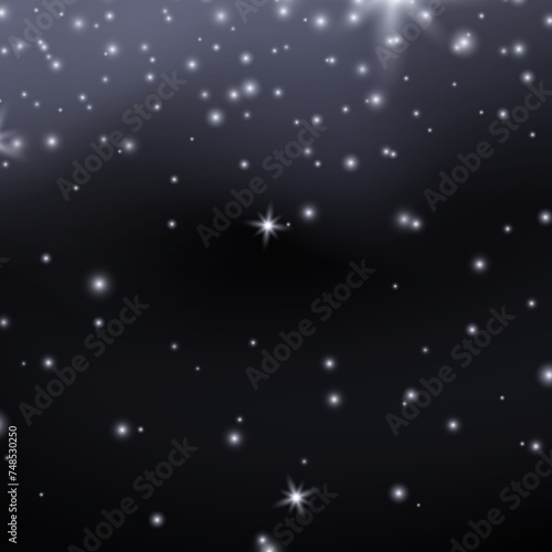 Abstract dust grains with bokeh effect, smoothly moving in space blurred particles. Dying and soothing background. Backdrop for advertising, text. Scientific concept. 3D render © Aanand