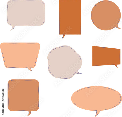 Vector illustration. Set Cartoon color messages. Dialog, chat speech bubble. Business icon. Message