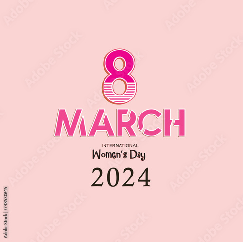 
international women's day design elements pink and black texts number decor