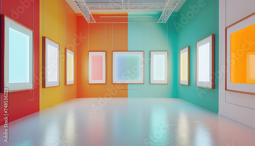 Sunlit Art Gallery Colorful Frames
