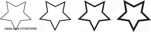 Inverted star icons, symbols. Vector Illustration