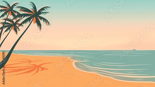 a postcard for a beach holiday  an advertising brochure of a seaside resort  summer  sun  sea  ocean